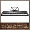 Ashthorpe 61-Key Digital Keyboard Piano with Light Up Keys, Electronic Beginner Piano Kit with Stand, Stool, Headphones, Microphone, and Note Stickers
